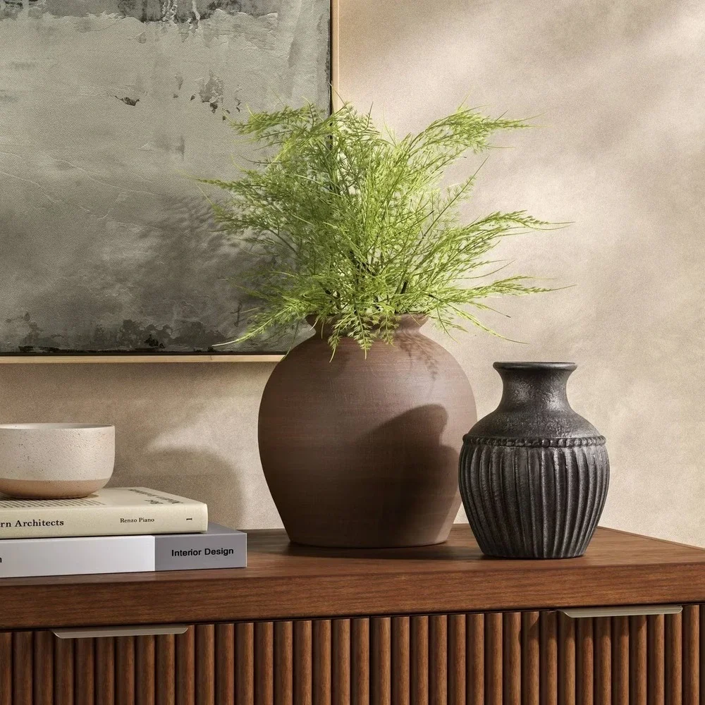 Medium Brown Rustic Ceramic Vase - Threshold, Target